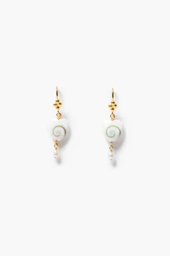 Amour Spiral Earrings White Pearl
