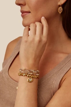 Antica Triple Naked Wrap Bracelet Champagne Pearl