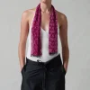 Beaded Silk Scarf Pink