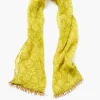 Beaded Silk Scarf Yellow