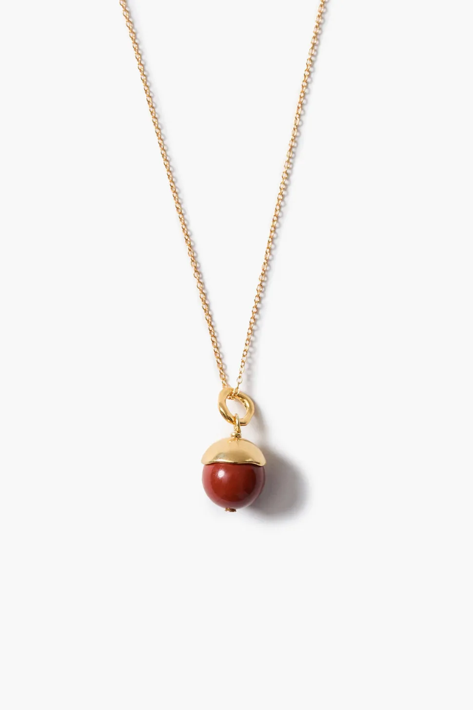 Bell Pendant Necklace Red Jasper