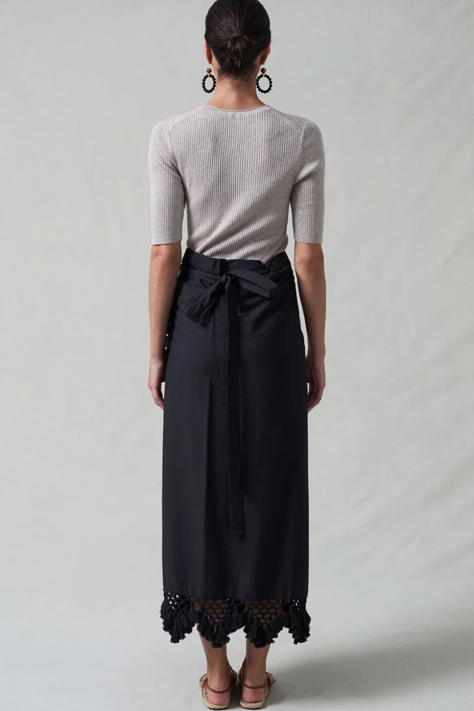 Capri Crocheted Wrap Skirt Caviar