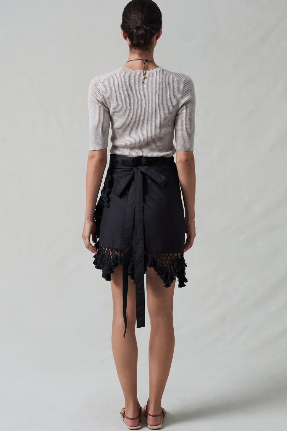 Capri Crochet Wrap Mini Skirt Caviar