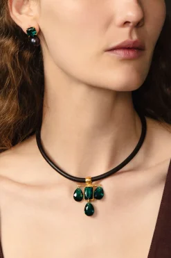 Caroline Collar Necklace Emerald Crystal