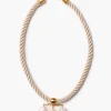 Caroline Twist Cord Necklace White Pearl