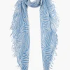Cashmere and Silk Scarf Baby Blue Zebra