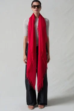 Cashmere and Silk Scarf Barbados Cherry