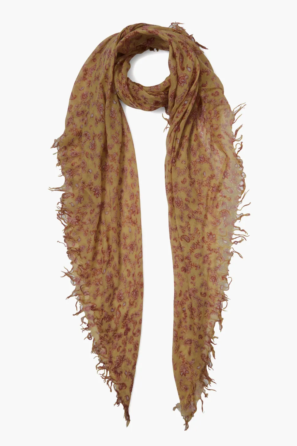 Cashmere and Silk Scarf Chai Tea Paisley