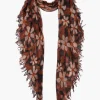 Cashmere and Silk Scarf Dark Sapphire Meadow Floral