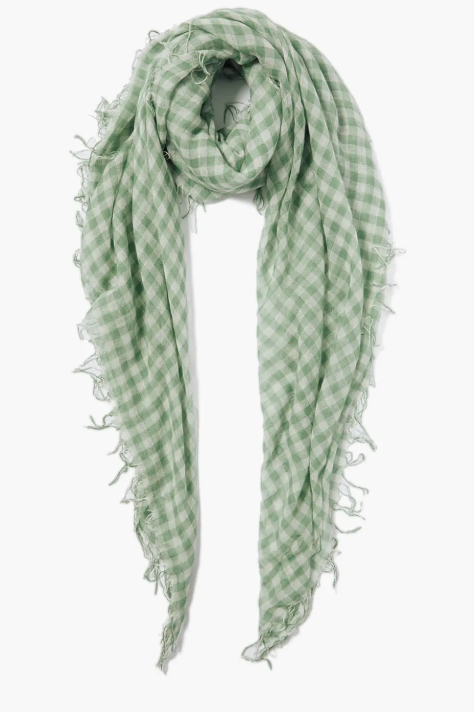 Cashmere and Silk Scarf English Ivy Gingham