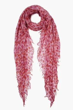 Cashmere and Silk Scarf Fuchsia Pink Paisley