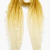 Cashmere and Silk Scarf Green Sulphur Dip Dyed