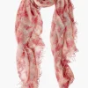 Cashmere and Silk Scarf Mauve French Floral