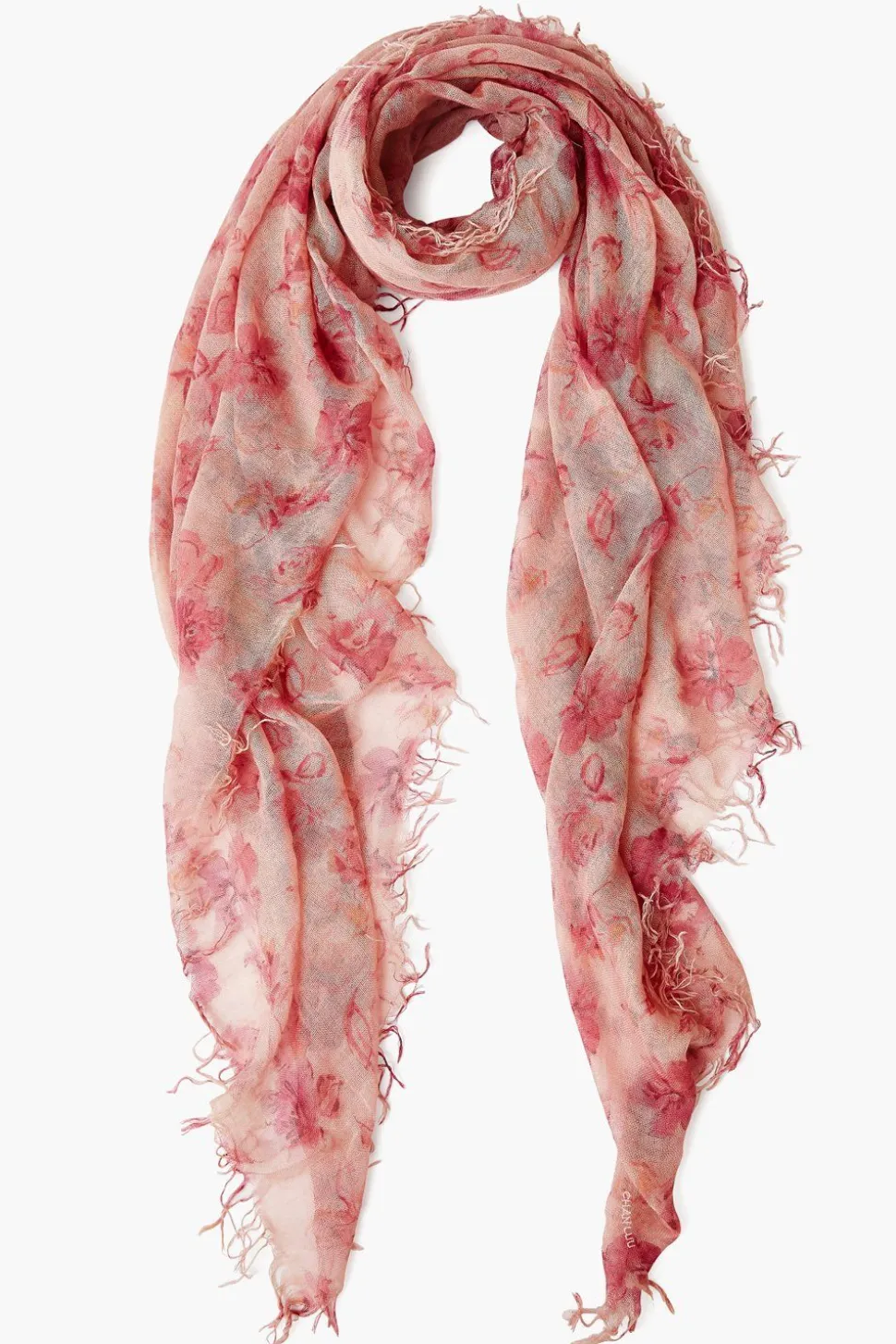 Cashmere and Silk Scarf Mauve French Floral