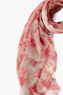 Cashmere and Silk Scarf Mauve French Floral