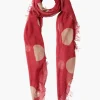 Cashmere and Silk Scarf Red Polka Dot