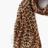 Cashmere and Silk Scarf Roasted Pecan Leopard