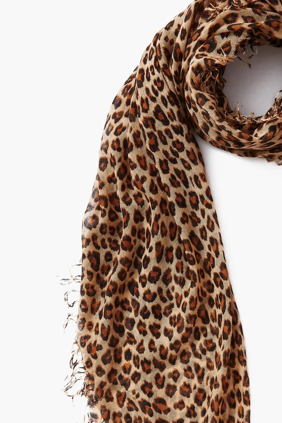 Cashmere and Silk Scarf Roasted Pecan Leopard