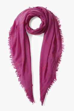 100% Cashmere Scarf Hyacinth Windowpane