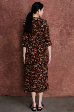 Cecilia Silk Wrap Dress Chili Pepper