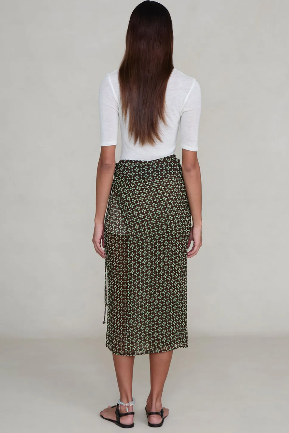 Chiffon Wrap Skirt Espresso