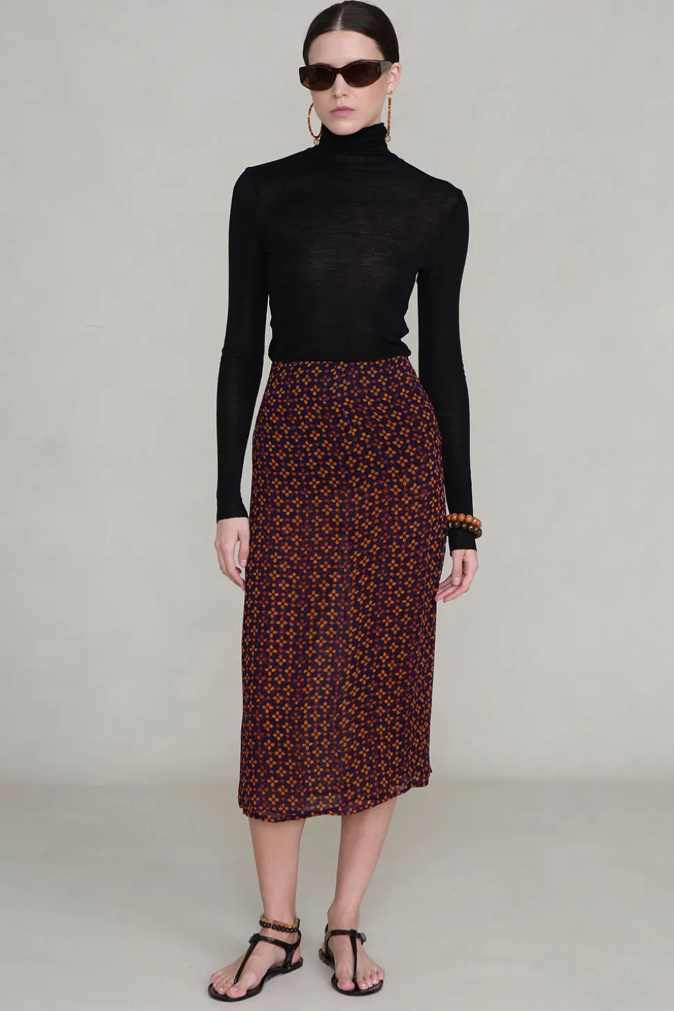 Chiffon Wrap Skirt Plum