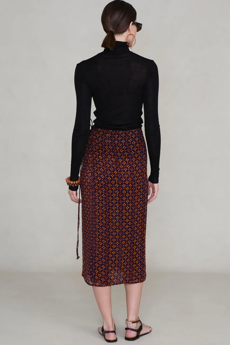 Chiffon Wrap Skirt Plum