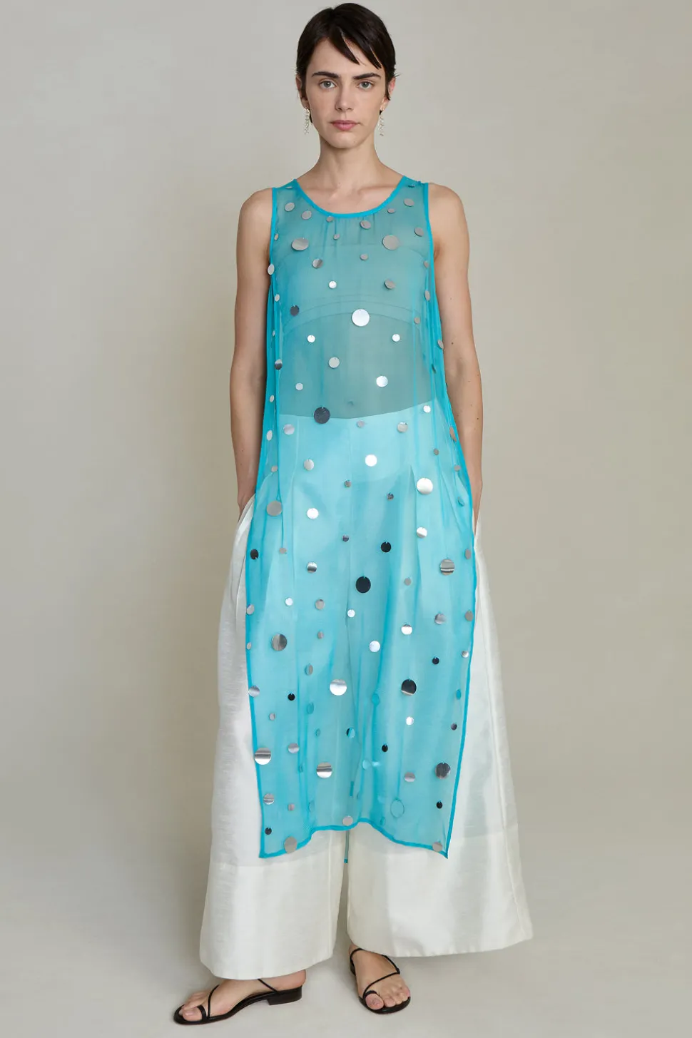 Chloe Sequin Tunic Turquoise