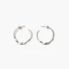 Crescent Hoop Earrings Silver