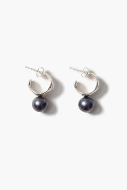 Cuff Hoop Earrings Peacock Pearl