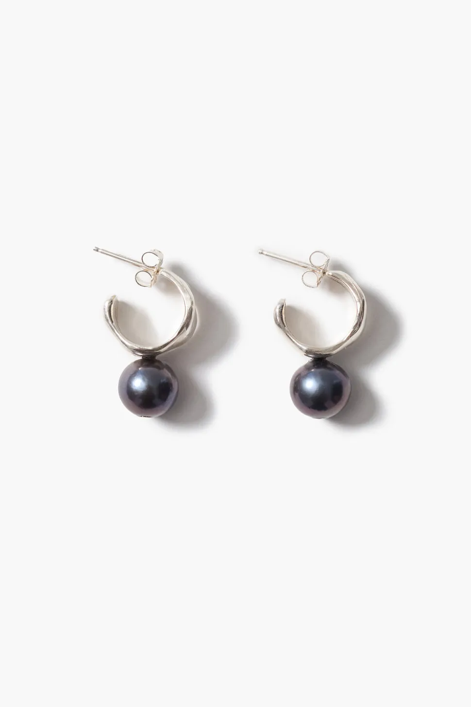 Cuff Hoop Earrings Peacock Pearl