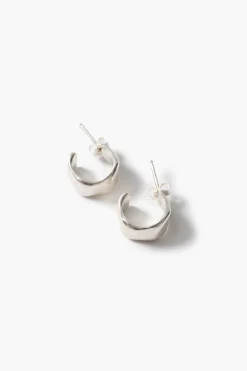 Cuff Hoop Earrings Silver