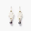 Double Koi Pearl Drop Earrings Peridot
