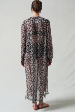Eloise Beaded Silk Dress Black