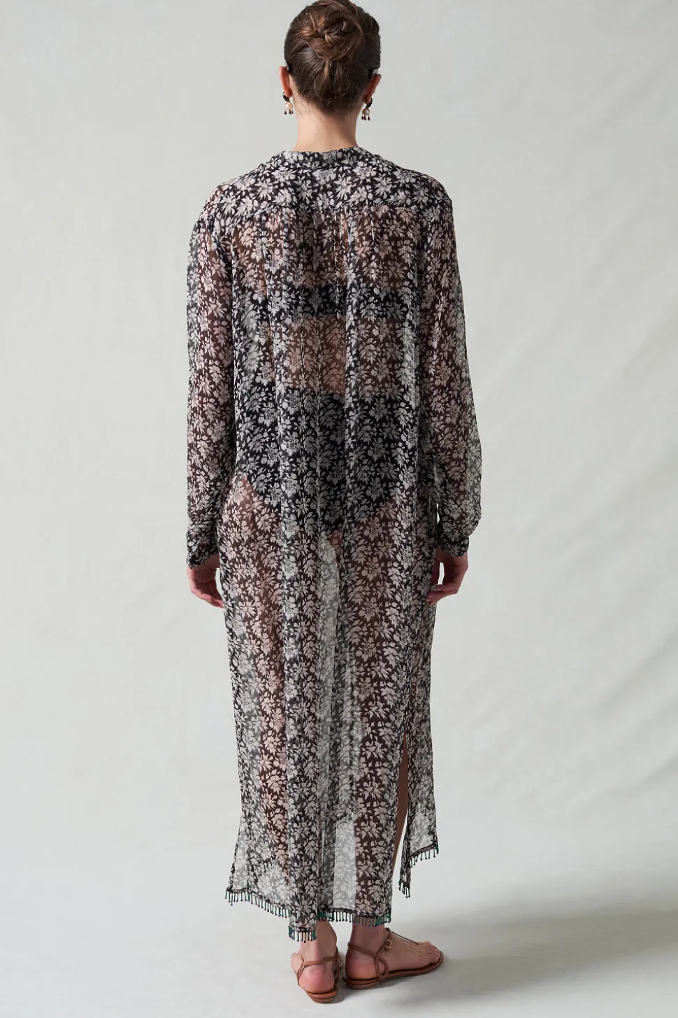 Eloise Beaded Silk Dress Black