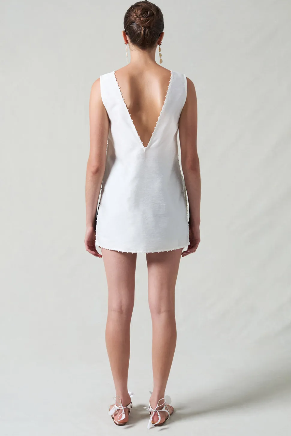 Exaggerated Dupioni Tank White