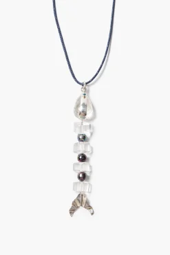 Fishbone Paracord Necklace Clear Quartz