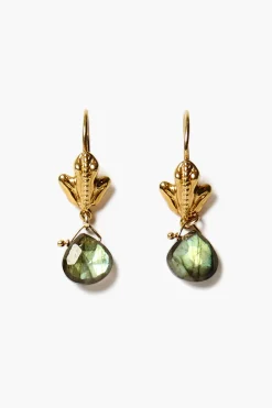 Frog Drop Earrings Labradorite