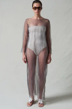 Ghost Crinkle Mesh Overlay Steel