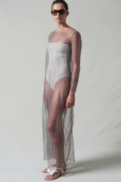 Ghost Crinkle Mesh Overlay Steel