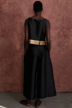 Gigi Silk Tank Top Black