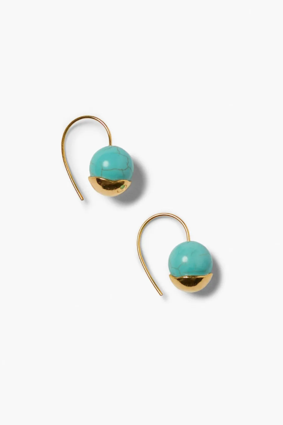 Gold Dipped Turquoise Earrings