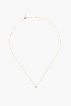 14k Gold and White Diamond Initial Necklace