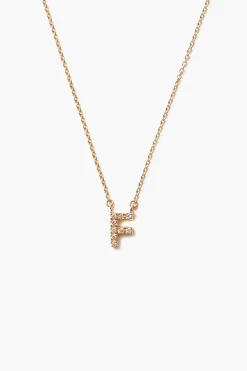 14k Gold and White Diamond Initial Necklace