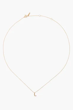 14k Gold and White Diamond Initial Necklace