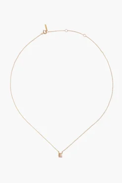 14k Gold and White Diamond Initial Necklace