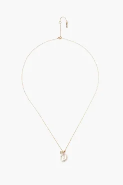 14k Keshi Pearl and Sliced Champagne Diamond Necklace