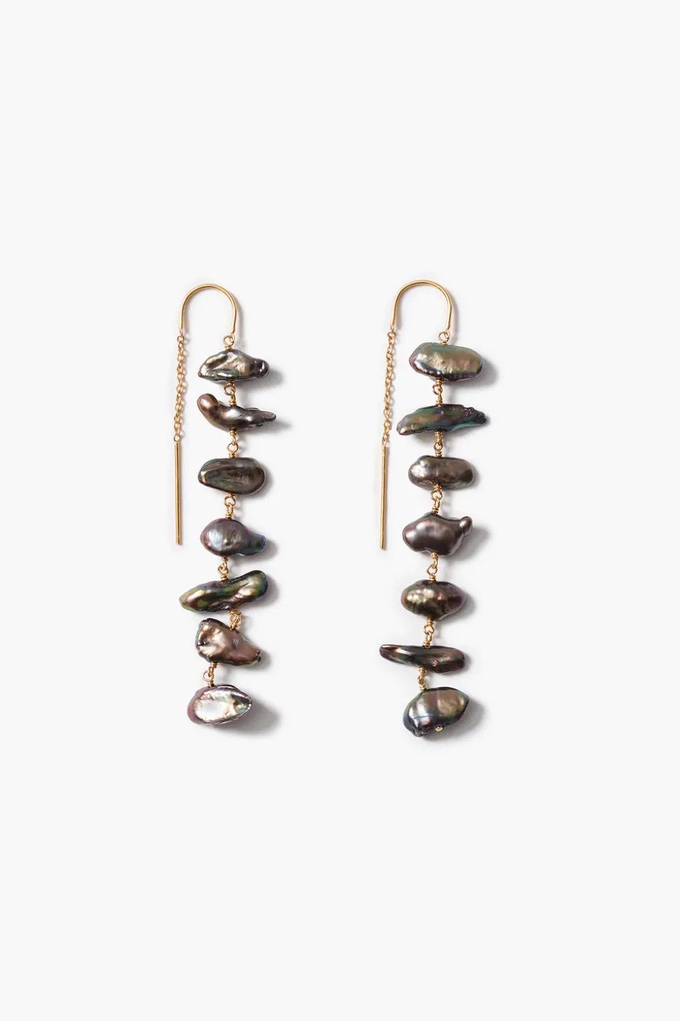Ladder Earrings Peacock Pearl
