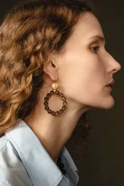 Lark Hoop Earrings Smoky Quartz