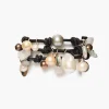 Lea Leather Three Wrap Bracelet Black
